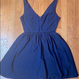 Navy Blue Cutout Cocktail Dress